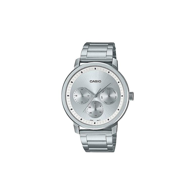 Casio Серия CASIOSTANDARD Классическая Простая Изысканная Модная Серебристая Тройная Застежка Водонепроницаемость 50 метров Кварцевый Механизм Нержавеющая Сталь MTP-B305D-7EV