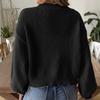 Women's Solid Color Knitted Sweater With Sleeves,casual Sweater Jacket