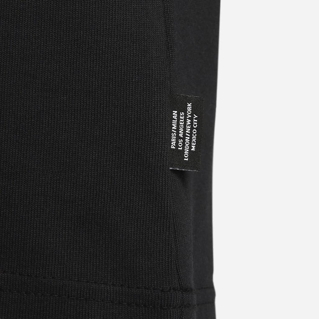 Nike Спортивная одежда с буквенным принтом, американская винтажная свободная футболка с круглым вырезом и коротким рукавом, мужские топы, черный цвет FD1250-010