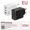 Быстрое зарядное устройство 30 Вт с двумя портами Type-C и USB (ЕС / США)