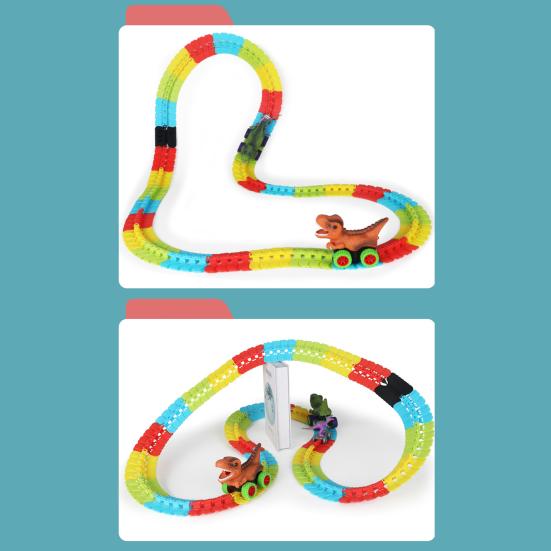 1 комплект игрушечных треков для машинок-динозавров с легкой музыкой, обучающий трек для самостоятельного изготовления