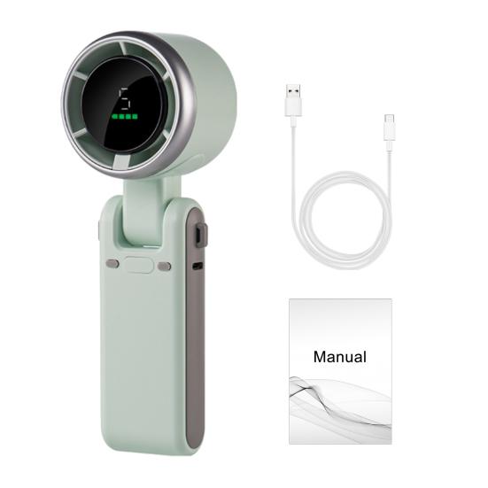 Портативный ручной турбовентилятор с цифровым дисплеем, регулируемый на 180 градусов бесщеточный двигатель, 5 скоростей, складной охлаждающий вентилятор для путешествий