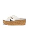 Сандалии ELOISE WEDGE CROSS SLIDES Urban White cm [Fit Flop] КОЖА/ПРОБКА женские 24.0