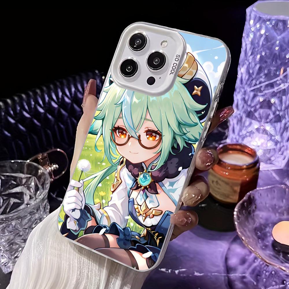 Game GI Sucrose White Translucent Mobile Phone Case for iPhone 17 16 15 14 13 12 11 X XR XS Air Pro Max Plus Colorful Cover