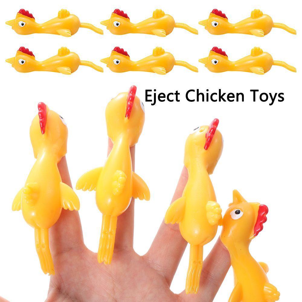 1-20PCS Practical Novelty Toy Fun Joke Toys Kids Toys Sticky Stretchy Turkey Flying Rubber Chicken