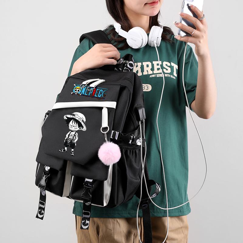 Аниме One Piece Anti Theft Bag Водонепроницаемый рюкзак для путешествий на открытом воздухе Канцелярские принадлежности для девочек и мальчиков, для ежедневного обучения, удобная сумка для книг Mochila