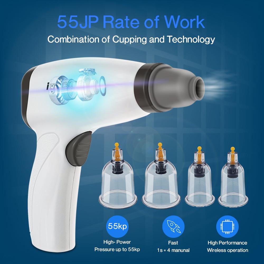 Электрический вакуумный баночный массажный набор, вакуумный массажер, набор баночной терапии, антицеллюлитные присоски, массажные физиотерапевтические банки
