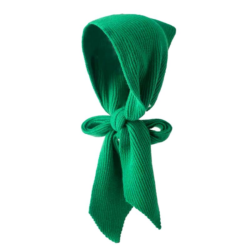 1PC Trendy Casual Versatile Skin-friendly Multiple Usage Hooded Scarf Knitted Solid Color Shawl