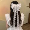 Elegant Design Extra Large Butterfly Bow Hair Clip Butterfly Shap Long Ribbon Ribbon Hair Clip Hollow-out Back Head Hair Clip