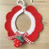 Cat knitted scarf collar red christmas dog saliva towel strawberry pet ornament christmas knitted scarf pet christmas gift