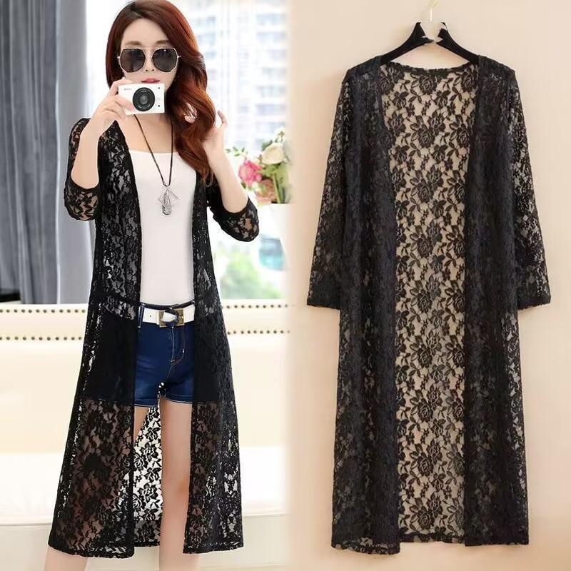 Женское длинное пончо большого размера, повседневная куртка с защитой от солнца на талии, дышащий повседневный тонкий кардиган