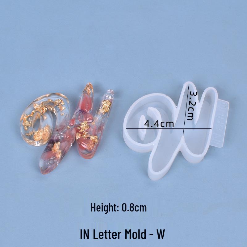 Crystal Resin Silicone Mold: 26 Irregular Letter Pendants for DIY Charms