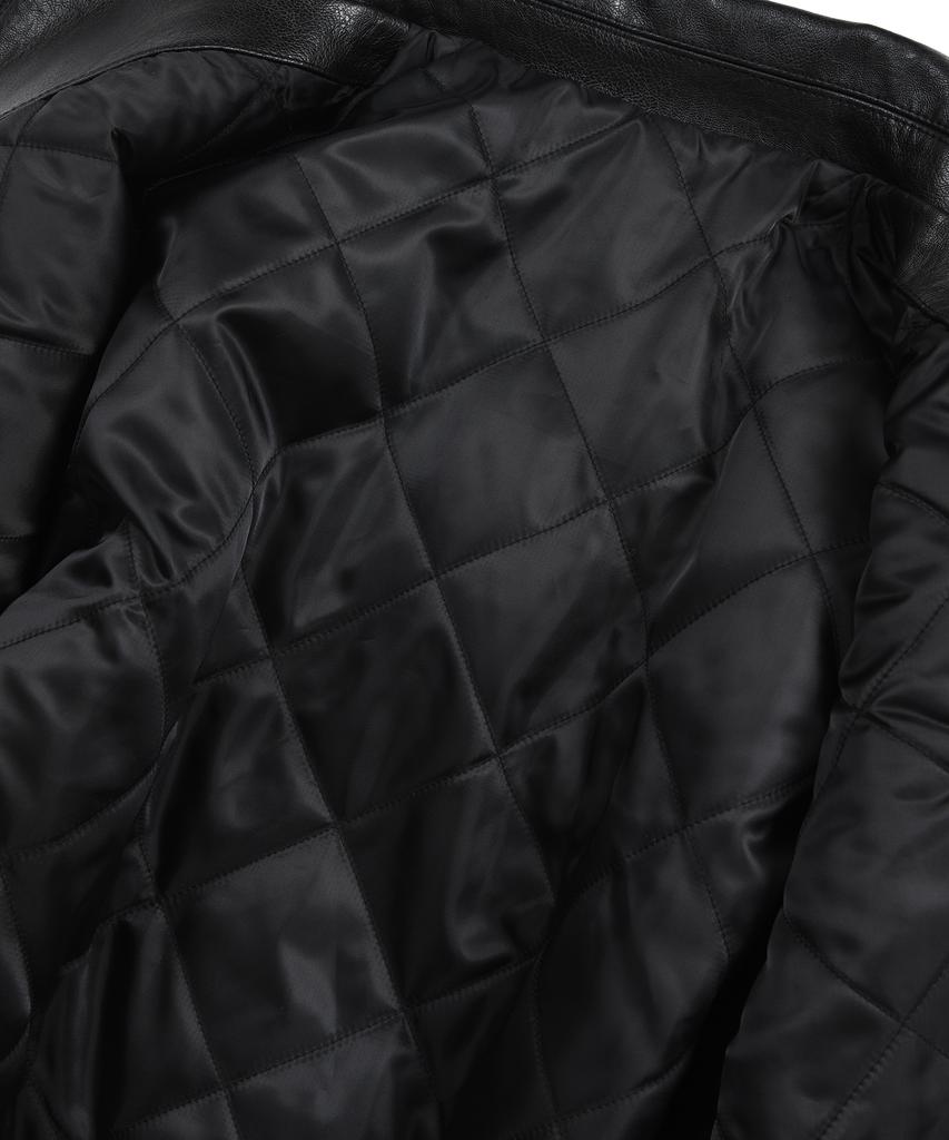 Phyps Motorcycle Motorcycle Piping Leather Jacket Black