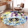 Saint Seiya Pattern Round Rug, Indoor/Outdoor Mat, for Picnic, Gameroom, Bedroom, Office, Living Room, Home Decor Carpet, Birthday Gift