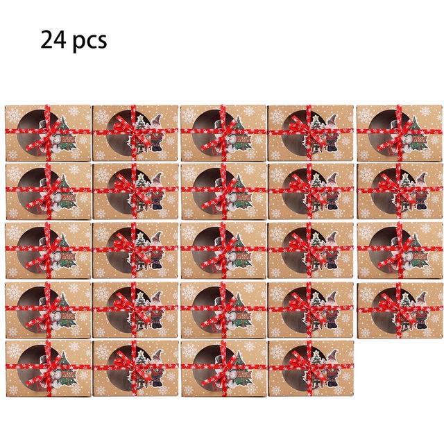 Рождественский Европейский Новый Стиль Коробка из крафт-бумаги Рождественское окно Упаковка для печенья Коробка из крафт-бумаги Большая подарочная коробка