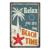 Летний пляжный декор Винтажные металлические жестяные таблички Табличка Металлическая пластина Ретро постеры Настенный декор Морской