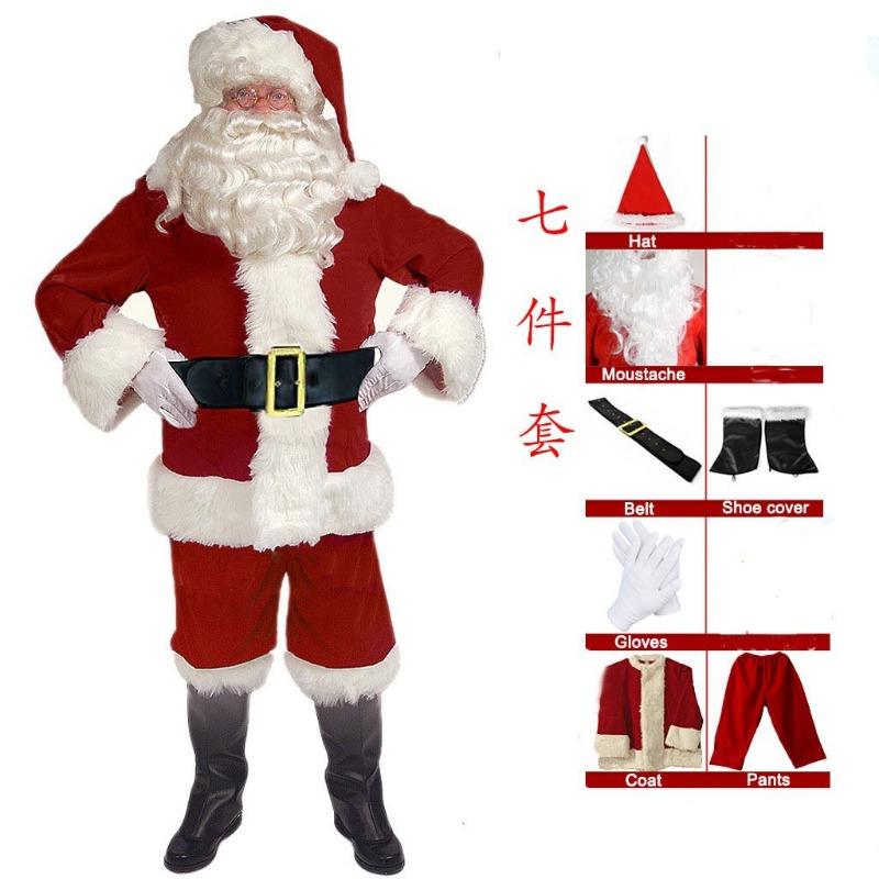 Santa Claus Clothing Santa Claus Costume Golden Velvet Christmas Suit Holiday Classic Performance Clothing