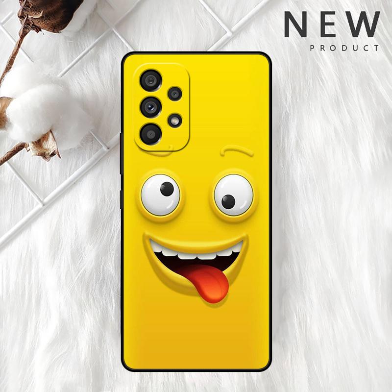 Милый мультяшный чехол с забавным лицом для Samsung Galaxy A54 A52 A14 5G A53 A12 A13 A71 A23 A34 A33 A21s