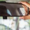 2Pcs/set Of Heart Shape Cross Mirror Stickers, Personalized Creative Decoration Waterproof Rearview Mirror Stickers For Cars