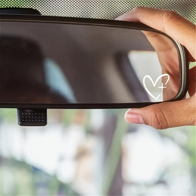 2Pcs/set Of Heart Shape Cross Mirror Stickers, Personalized Creative Decoration Waterproof Rearview Mirror Stickers For Cars