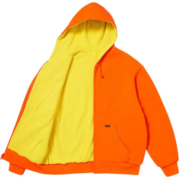 Supreme Двусторонняя рабочая толстовка на молнии с капюшоном Оранжевая