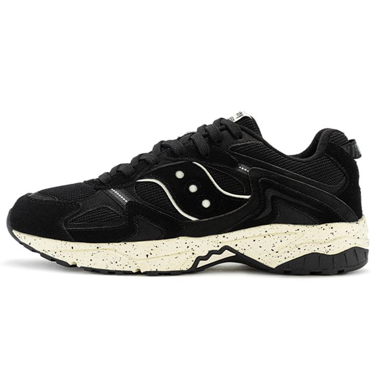 SAUCONY Gsd 90S Retro Fashion Synthetic Leather Cushioning Low-Top Casual Running Shoes Unisex Sneaker Black S79018-3