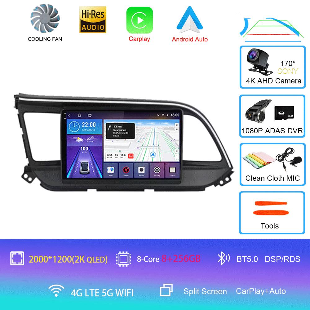 For Hyundai Elantra 6 2019 2020 Car Intelligent System CarPlay DSP Navigation GPS Android 14 All In One MIC 2000*1200P