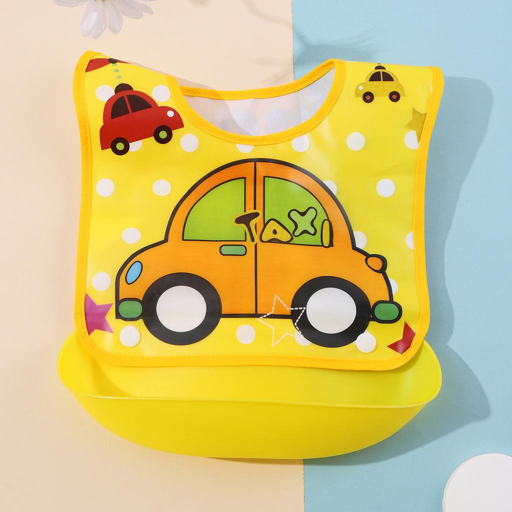 Baby food bib Baby waterproof bib three-dimensional detachable food food pocket Child child saliva pocket