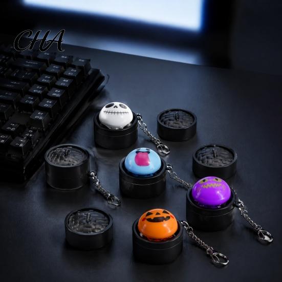 Decompression Clickers Halloween Fidget Clicker with Keychain, Stress Relief Finger Toy, Hanging Sensory Push Button Party Favors for Kids Adults Toys