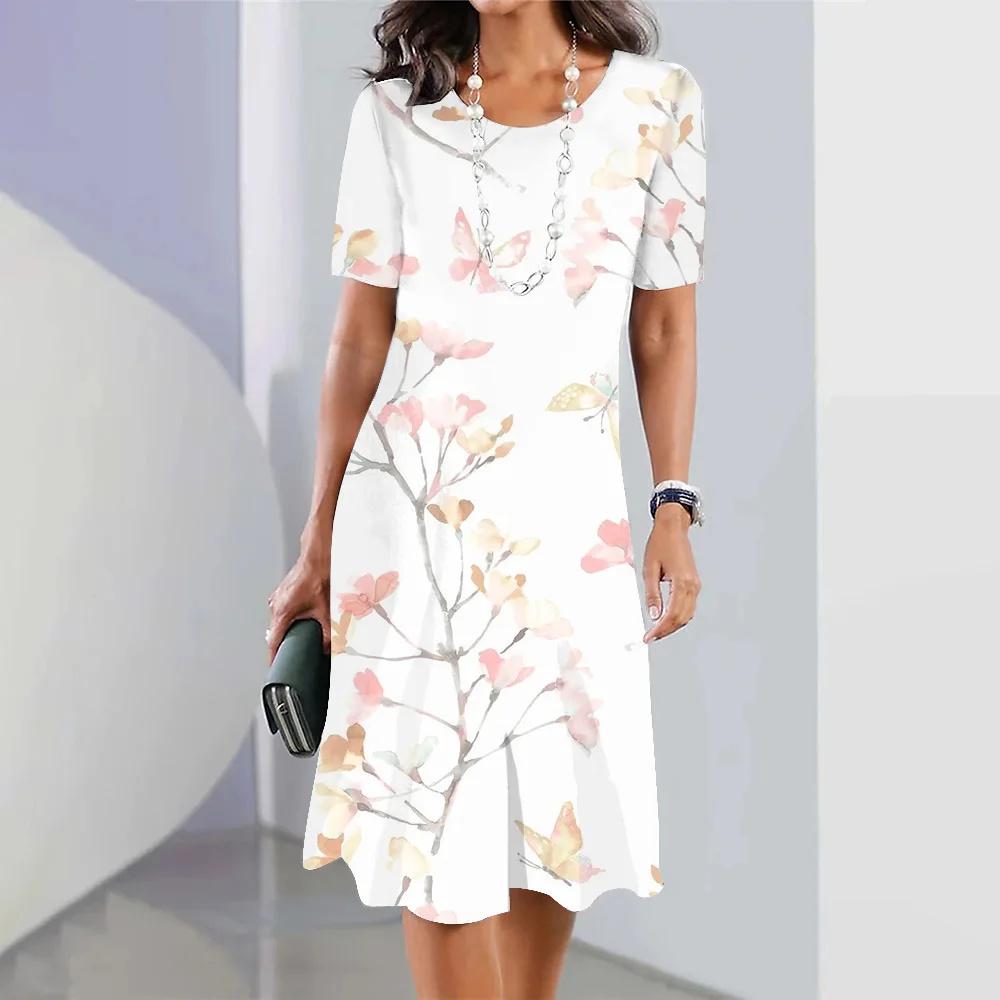 Новые женские платья с ботаническим и цветочным принтом, элегантные длинные платья больших размеров, женская одежда, цельное платье
