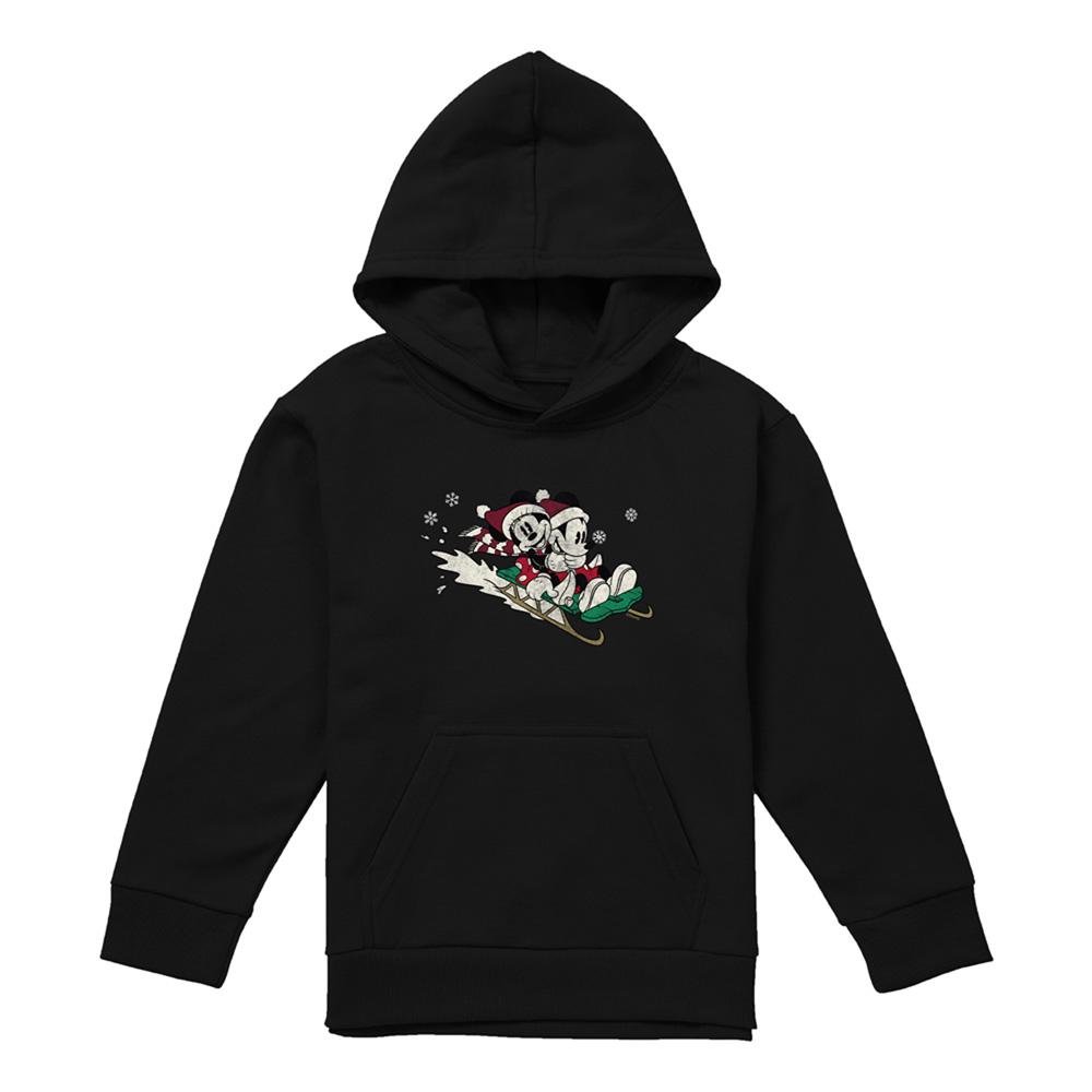 Disney Childrens/Kids Sledding For Christmas Mickey Mouse & Minnie Mouse Hoodie