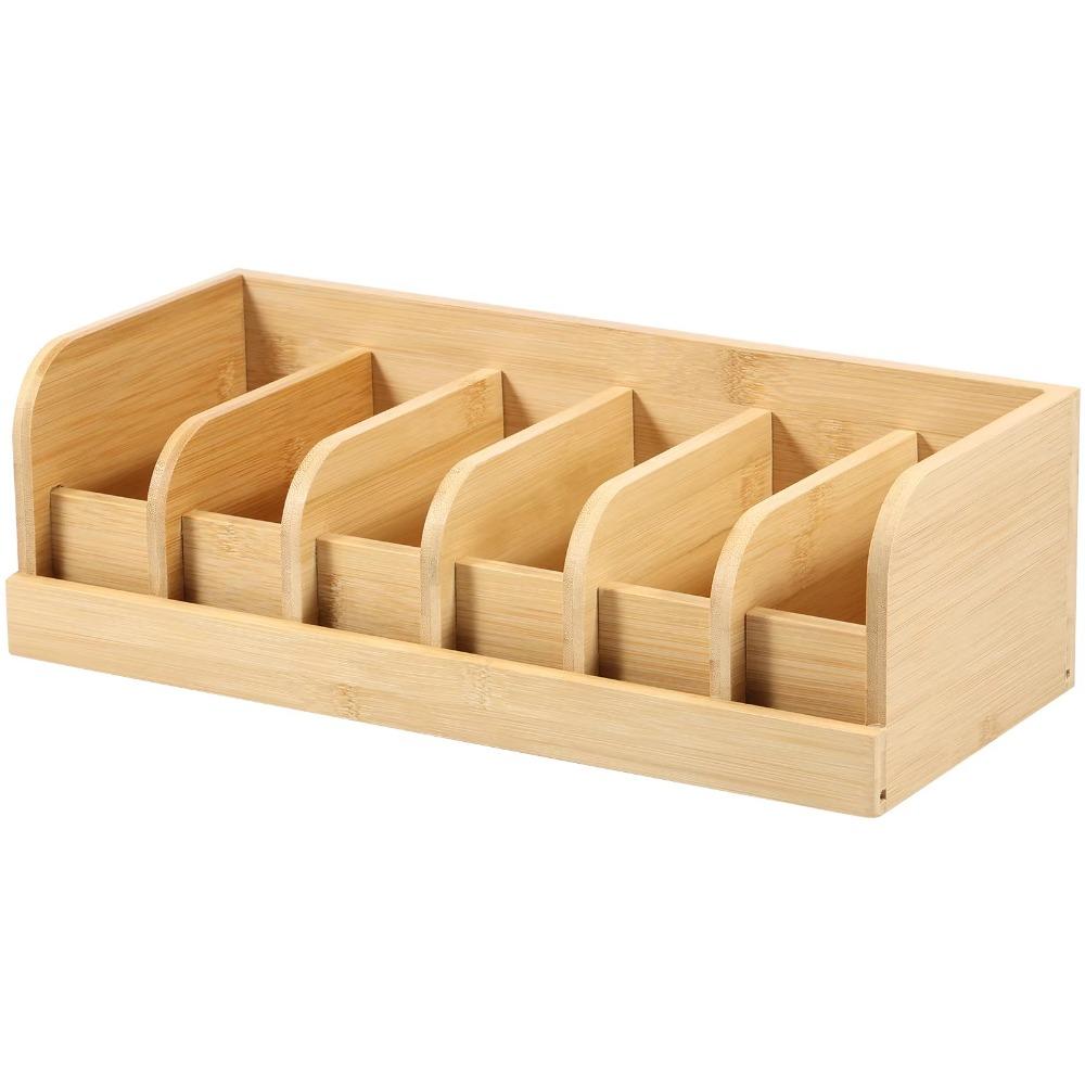 Natural Bamboo Belt Storage Box Save Space Belt Display Rack Purse Storage Holder Women