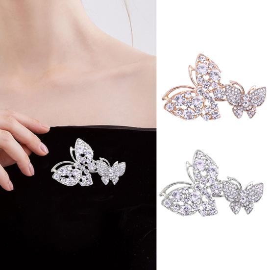 Женский элегантный блестящий костюм в форме бабочек, инкрустированная стразами брошь на воротнике, шаль, кардиган, значок