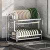 Dish Drying Rack Compact Kitchen Dish Rack Drainboard Set Large Rust-Proof Dish Drainer Holder