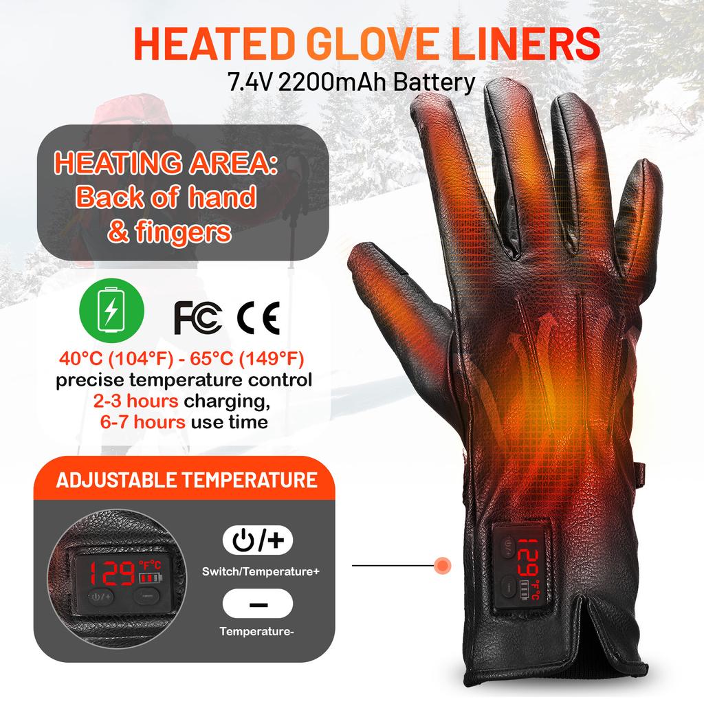 7.4V 2200mah электрическая аккумуляторная батарея водонепроницаемые перчатки для мужчин и женщин зимние виды спорта на открытом воздухе