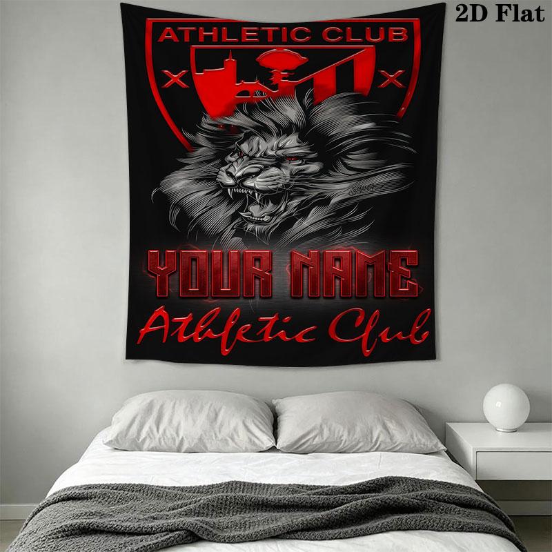 Custom Athletic Bilbao Wall Hanging Printed Fabric Blanket Decorative Tapestries for Bedroom Living Room Home Decor