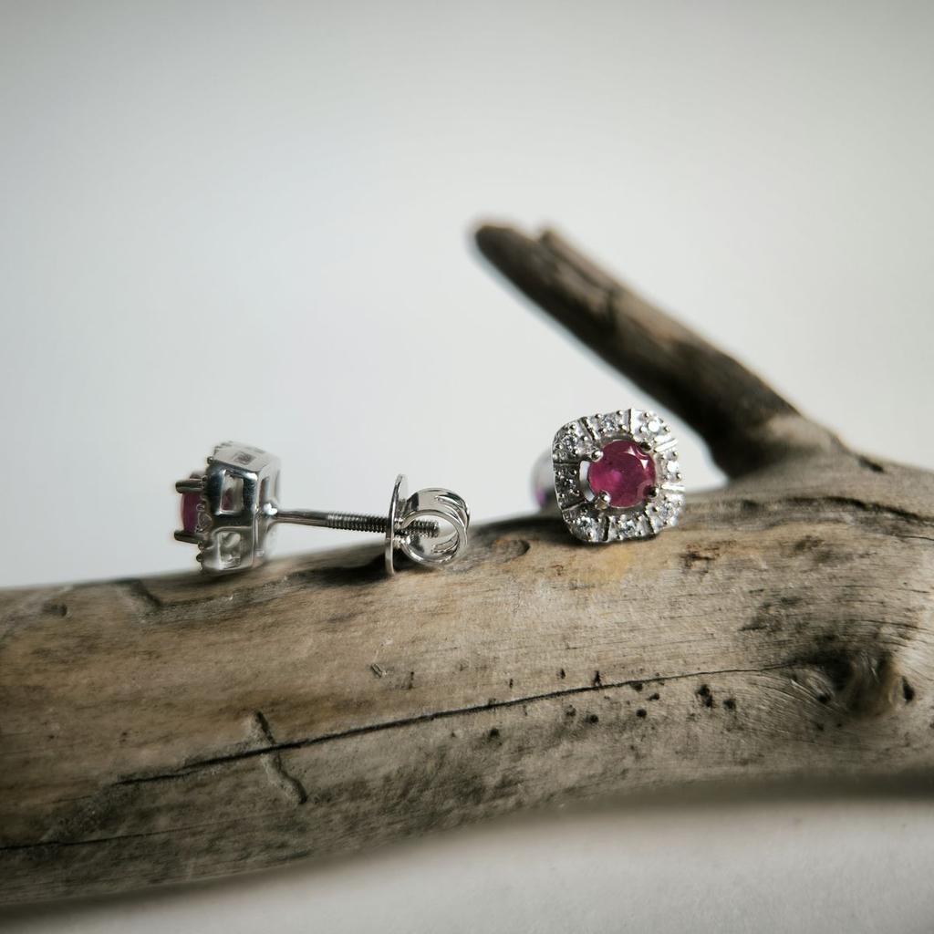Silver Earrings with Natural Ruby 1.045ct (2187868)