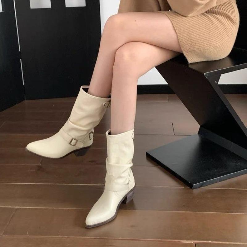 Autumn and winter new pointed boots women's boots thick heel high tube but knee boots high heel women's shoes