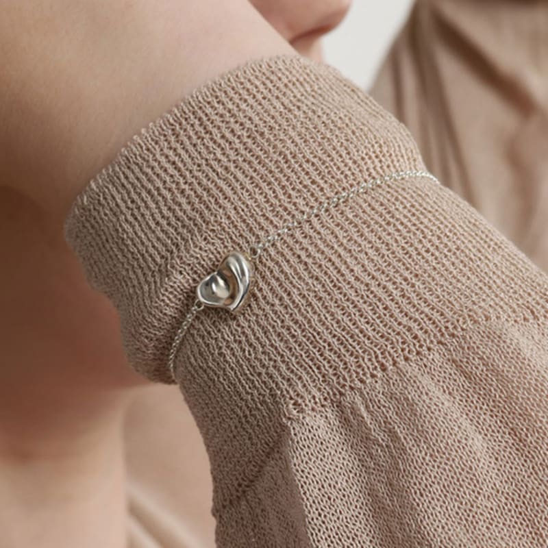 Ozel Silver925 Прекрасный Браслет с Подвеской Сердце PS137B