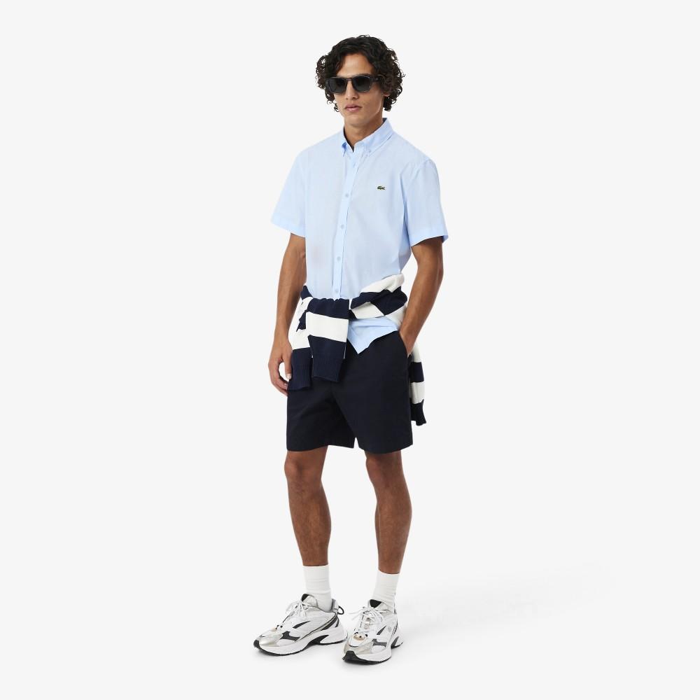 Lacoste Мужская легкая хлопковая рубашка с коротким рукавом CH2312-56GT01