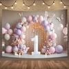 A dreamy and colorful birthday party background cloth, with bright colors, suitable for family gatherings and weddings