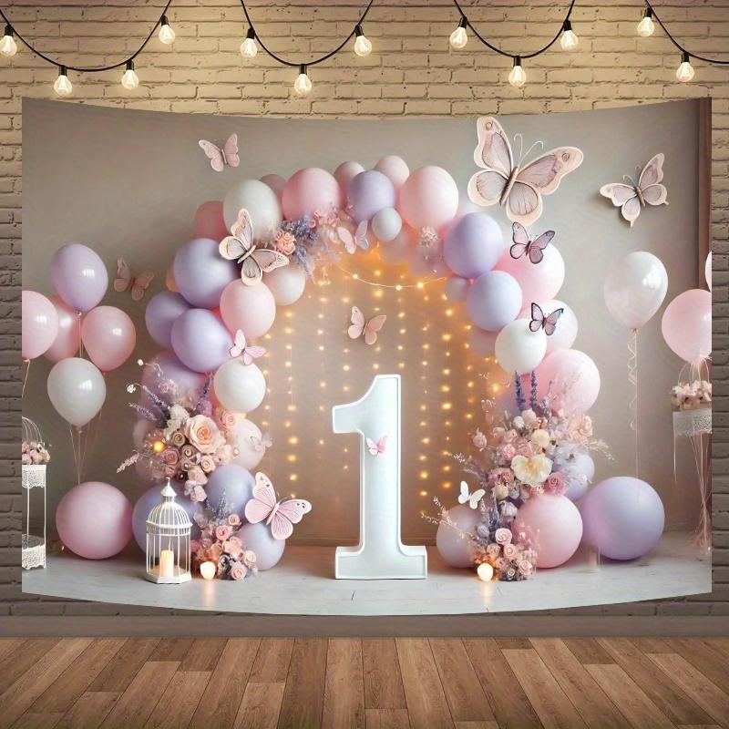 A dreamy and colorful birthday party background cloth, with bright colors, suitable for family gatherings and weddings