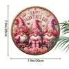 1pc Valentine's Day Gnome Wooden Sign, 7.87" X 7.87" - Rustic Wall Art Decor, Welcome & Wreath Sign, Gift for Friends, Versatile Indoor & Outdoor Dec