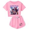 Kids Summer Sport T-Shirt And Shorts 2 Piece Outfit Tracksuit Set Short Sleeve Print Crop Tops With Clothing Set