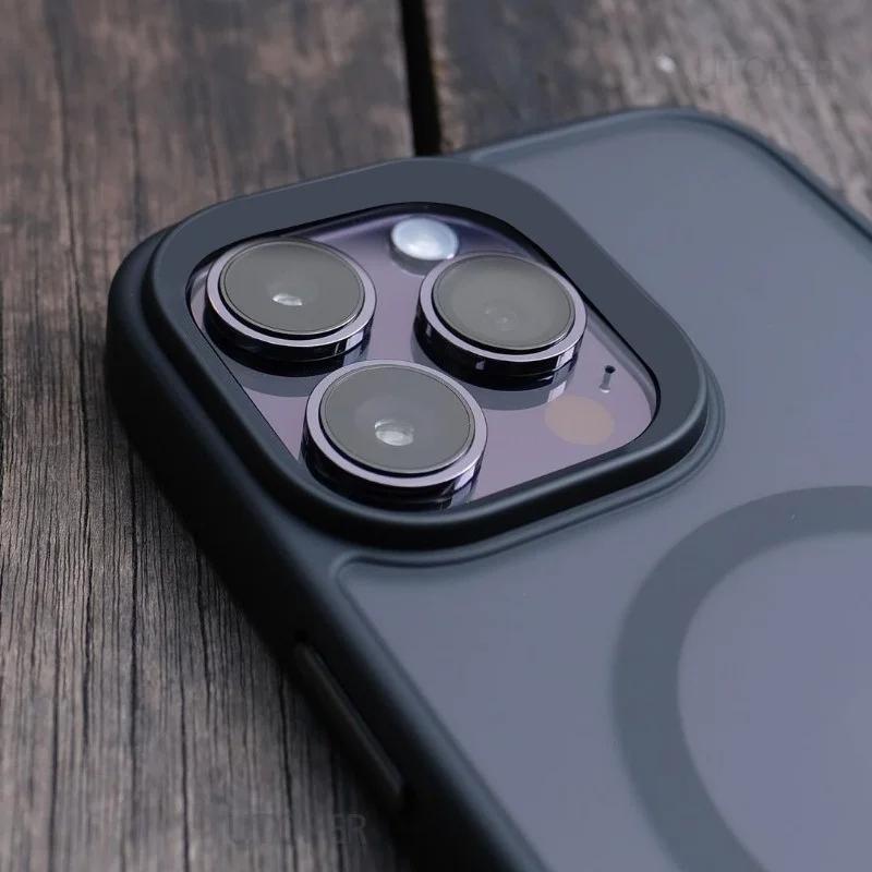Роскошный матовый прозрачный чехол с магнитами MagSafe для iPhone 16 15 14 13 12 11 Pro Max 14 Plus, противоударная крышка для беспроводной зарядки