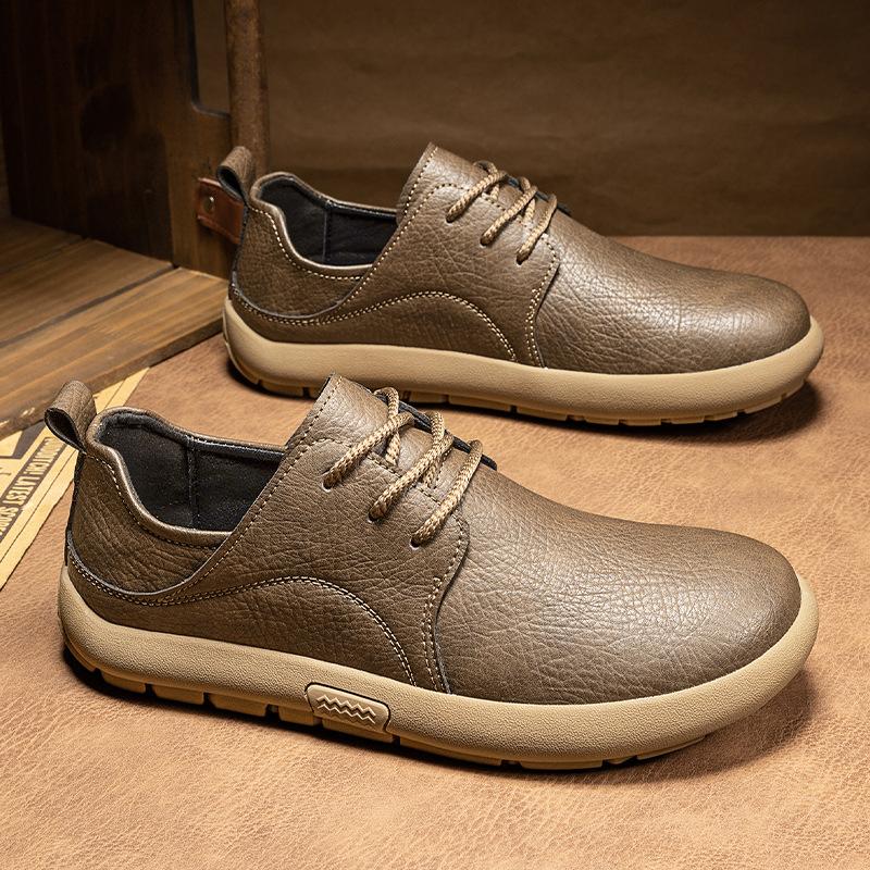 Обувь новая зимняя британский ретро кожаная business casual кеды скейтерская обувь с широкой носочной частью для ежедневной носки кожаная обувь