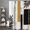 Modern Geometric Leaf Minimalist Shower Curtain, Bathroom Decorative Shower Curtain, Waterproof Shower Curtain with Hooks
