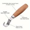 2PCS Wood Carving Hand Chisel Wood Carving Hand Tools Spoon Wood Carving Knife Woodworking Hand Tools Spoon Kit Cutter Set