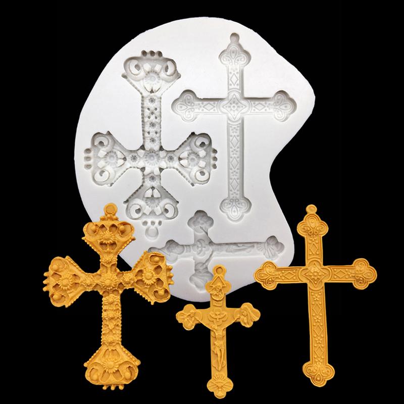 Крест Силиконовая форма Сахарная мастика Шоколад Кекс Форма для выпечки Инструменты для украшения торта из мастики