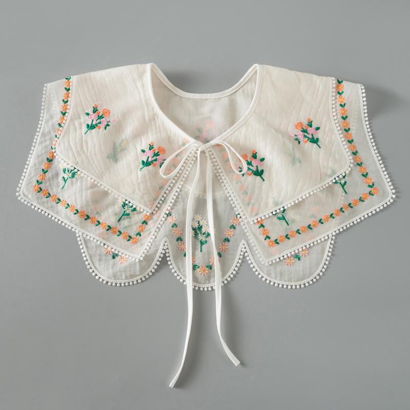 Мода 2023 года, женская, для девочек, кукла Лолита, шаль, поддельный воротник, вышитое ожерелье, лацкан, блузка, накидка на плечо, короткая накидка, поддельный воротник